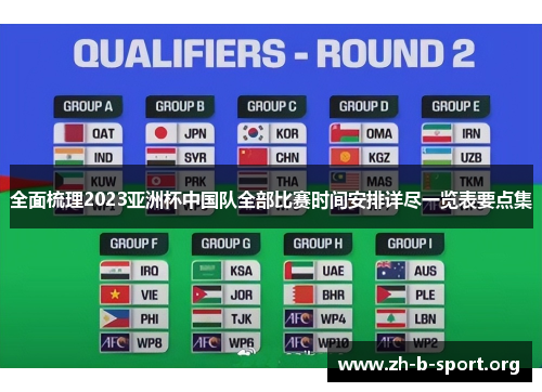 全面梳理2023亚洲杯中国队全部比赛时间安排详尽一览表要点集